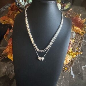 Nine West Silver Layered Necklace